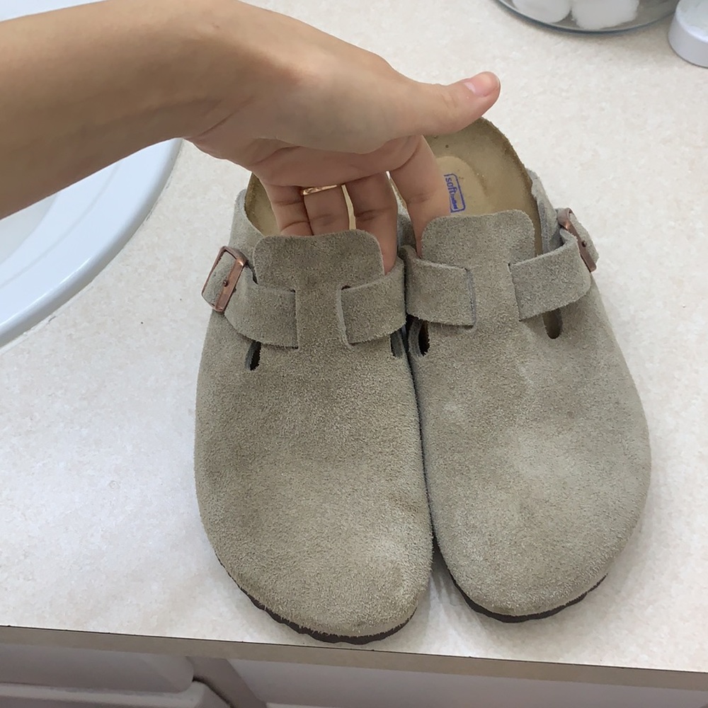 Birkenstock Boston clog soft footbed taupe